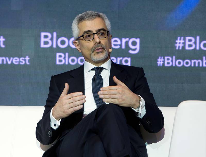 ABU DHABI, UNITED ARAB EMIRATES - Karim Sabbagh, Chief Executive Officer, DarkMatter Group at Bloomberg Invest, Four Seasons Hotel.  Leslie Pableo for The National 