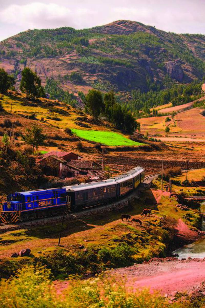 The Belmond Hiram Bingham luxury train journeys from Cusco to Machu Picchu. Matt Hind