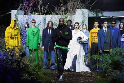 Virgil Abloh and models walk the runway during Off-White Menswear autumn/winter 2019-2020 show as part of Paris Fashion Week on January 16, 2019 in Paris, France. Getty Images