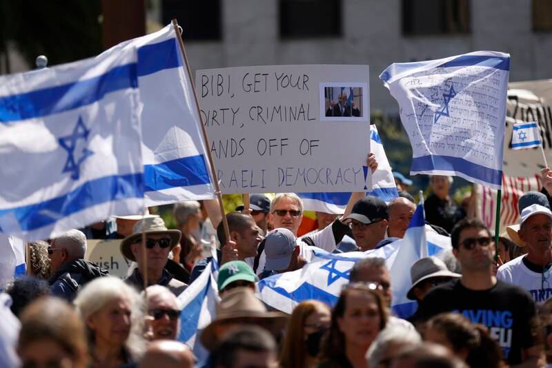 Protesters in San Francisco demonstrate against Israel's Prime Minister Benjamin Netanyahu during his visit to California. EPA
