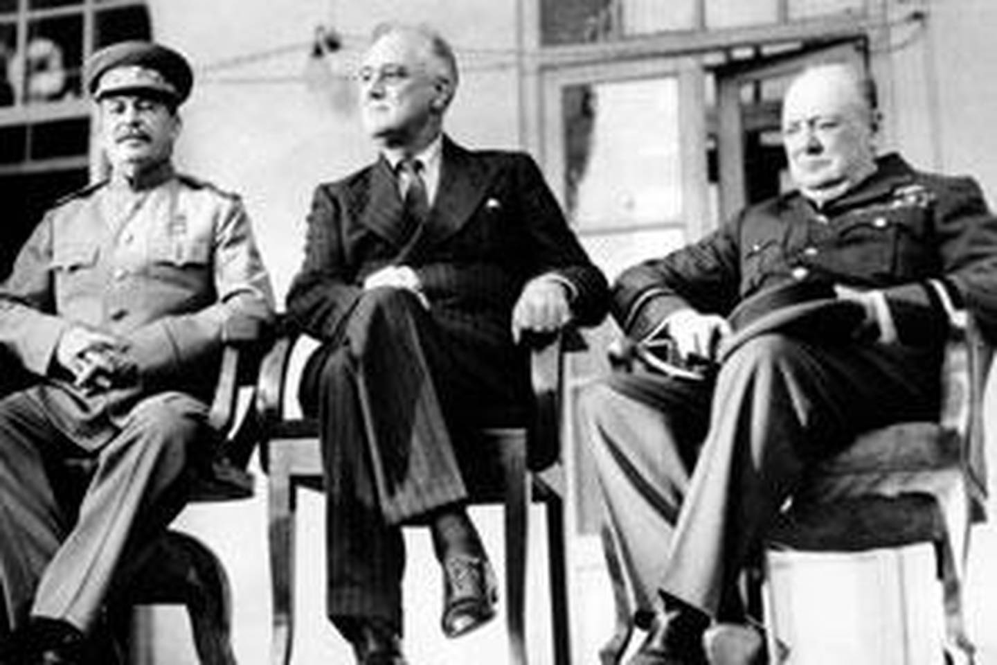 Then US president Franklin Roosevelt, centre, reneged on his promise not to send troops to the Second World War.