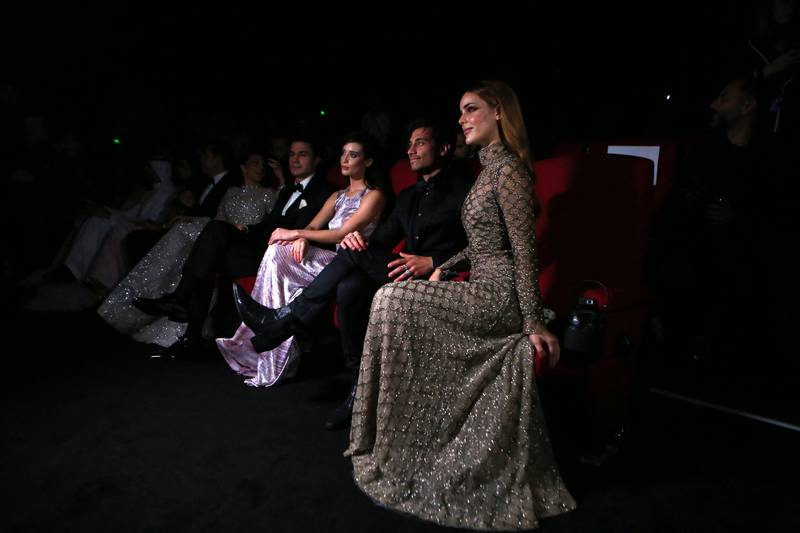 From left, Spanish actress Alejandra Onieva, US actor Rob Raco, and Spanish actress Maria Pedraza attend the Red Sea International Film Festival closing ceremony. Photo: Red Sea International Film Festival / AFP