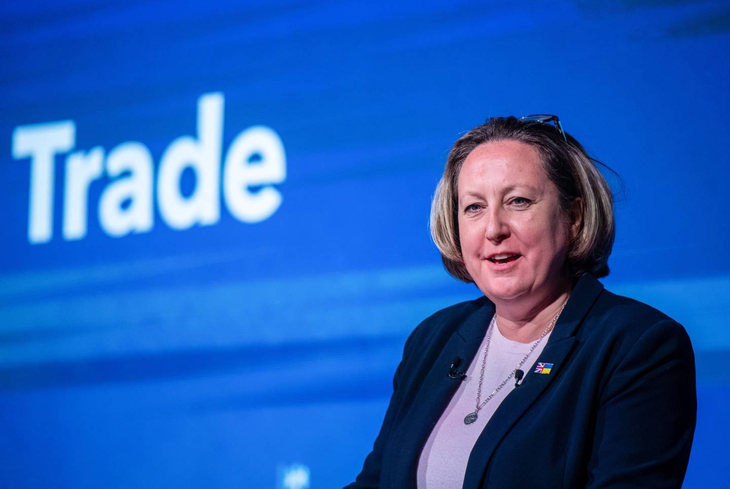 Anne-Marie Trevelyan, UK trade secretary, delivering a speech in London in May. Bloomberg