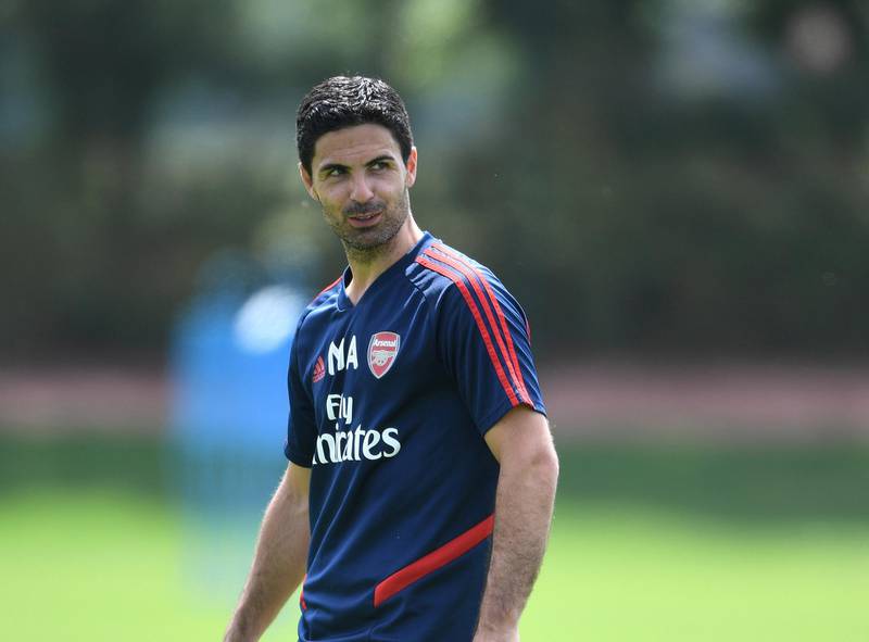 ST ALBANS, ENGLAND - MAY 26: Arsenal Head Coach Mikel Arteta during a training session at London Colney on May 26, 2020 in St Albans, England. (Photo by Stuart MacFarlane/Arsenal FC via Getty Images)
