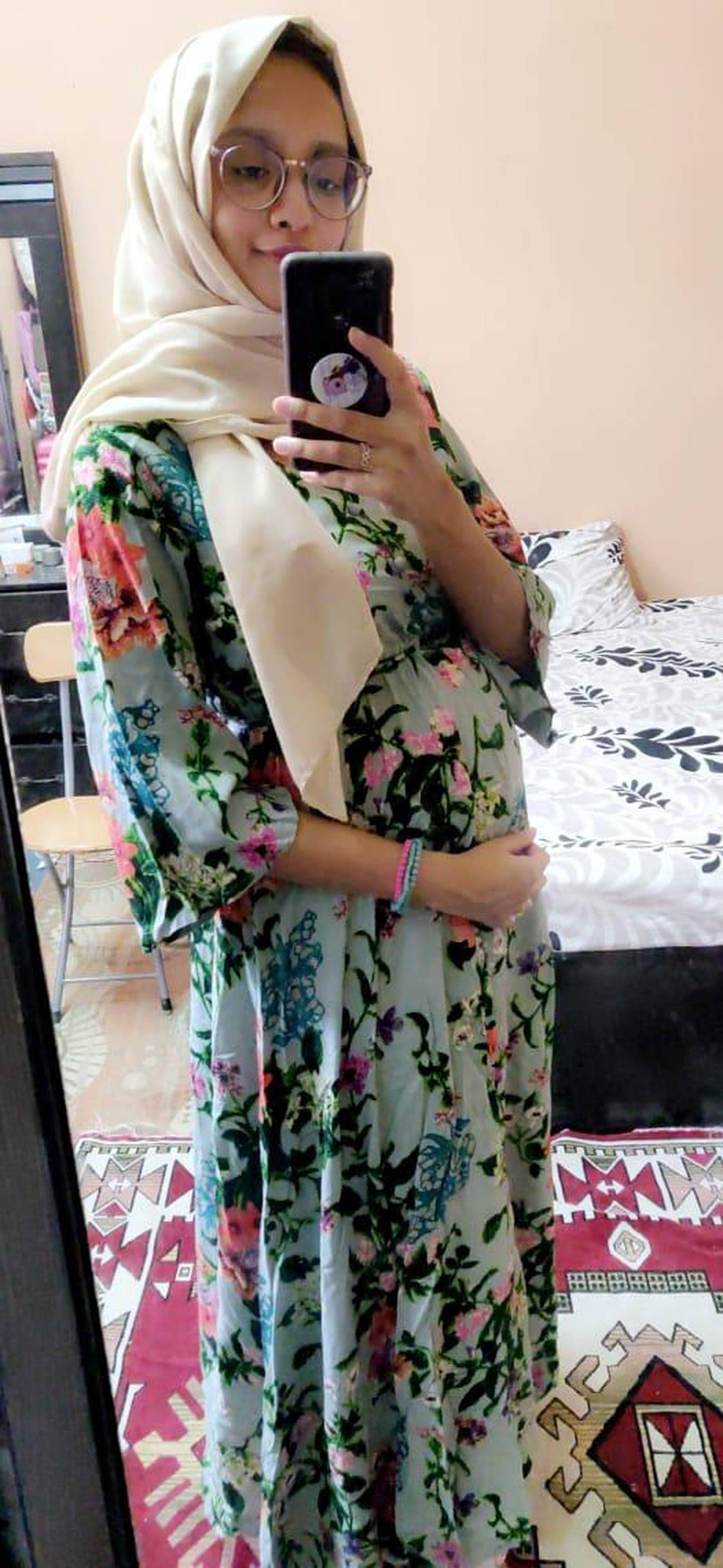Nadhiya Abid wants to travel home to UAE to give birth to her first child. Courtesy: Mustafa Sayed