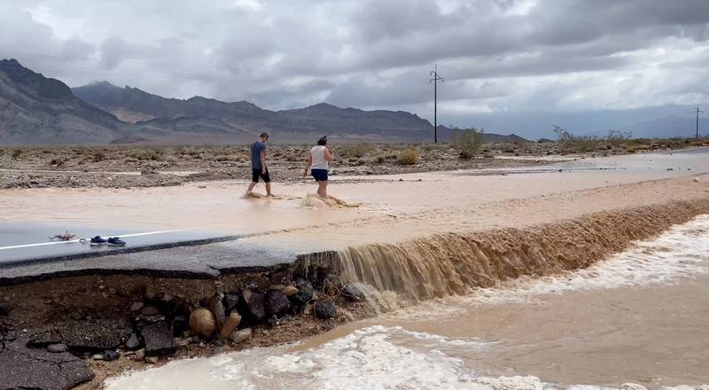 Rain flooded Death Valley National Park, California this month. Reuters