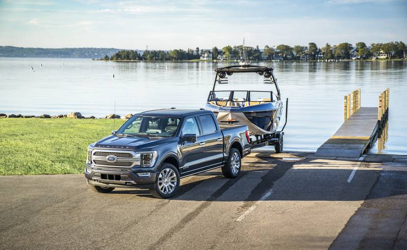 The F150 Hybrid Platinum gives 1,000 kilometres of range from its combined 3.5-litre, twin-turbocharged V6 and 46bhp (35kW) electric motor. Prices start from Dh284,445. Photo: Ford