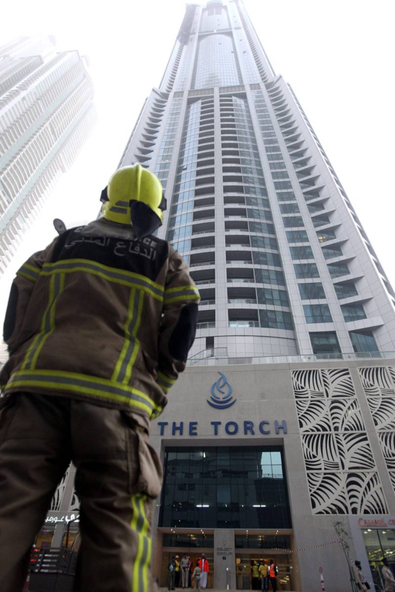 More than 100 apartments were severely damaged by a blaze in Dubai's 86-storey The Torch building in February. Fire safety measures have been enhanced across the emirate. EPA