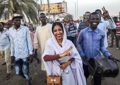 Alaa Saleh, a 22-year-old engineering student has become the face of Sudan's demonstrations. AFP