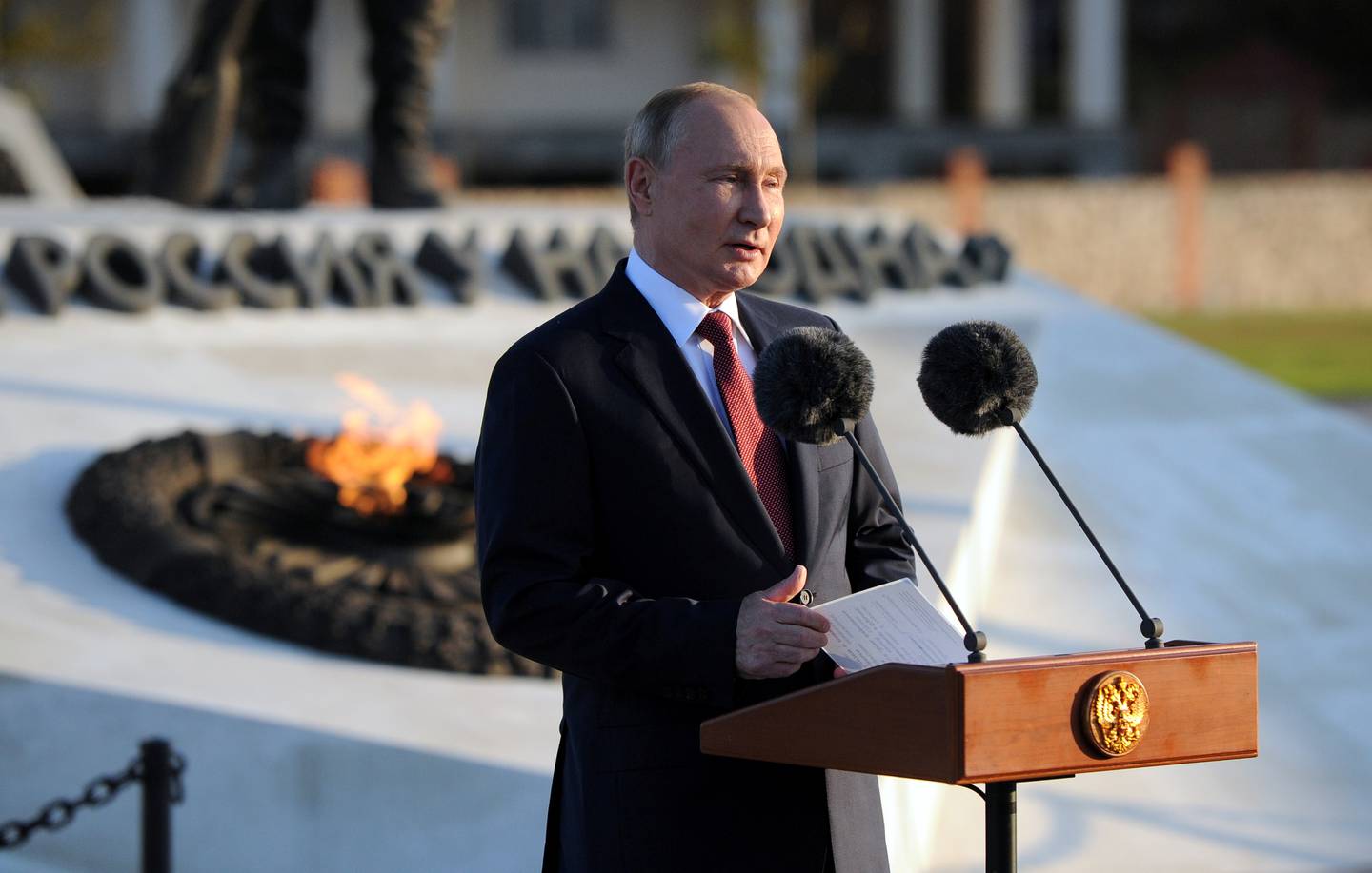Russian President Vladimir Putin, pictured in Sevastopol, Crimea, marks taking control of the peninsula in 2014. Reuters 