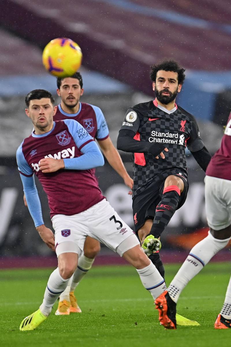 Aaron Cresswell - 4. The boyhood Liverpool fan managed to keep Salah quiet for most of the first hour but then it went badly wrong. He was not close enough to the striker for the first goal and got caught in no-man’s land upfield for the second. AFP