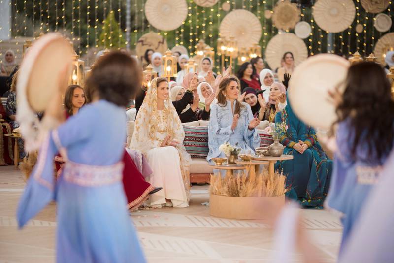 Queen Rania of Jordan with bride-to-be Rajwa Al Saif 