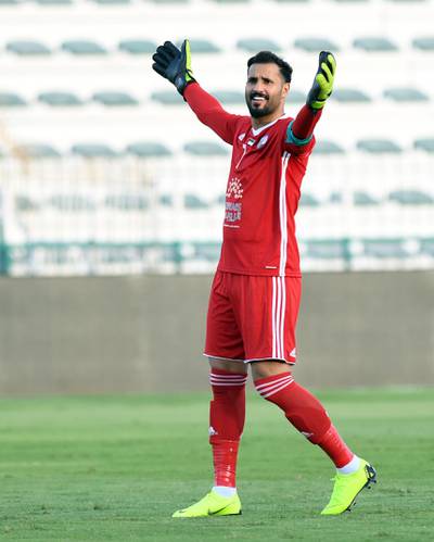Khalid Al Senani, Al Dhafra goalkeeper. Courtesy Arabian Gulf League