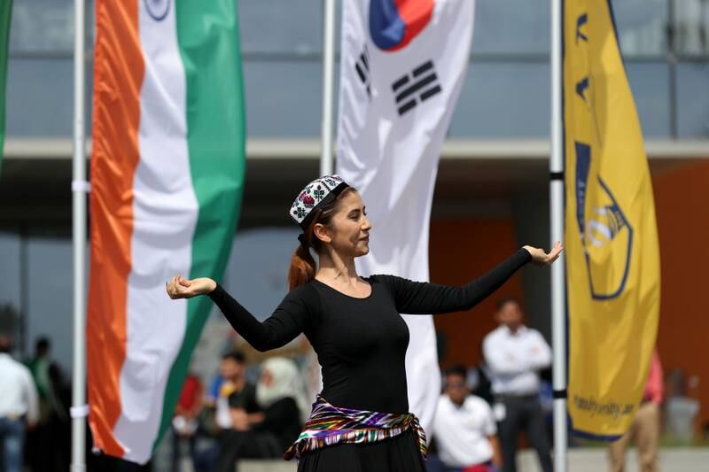 Special Olympic athletes visiting Amity University in 2019, to take part in events such as Zumba, Tai Chi and an Uzbek traditional dance. Chris Whiteoak / The National