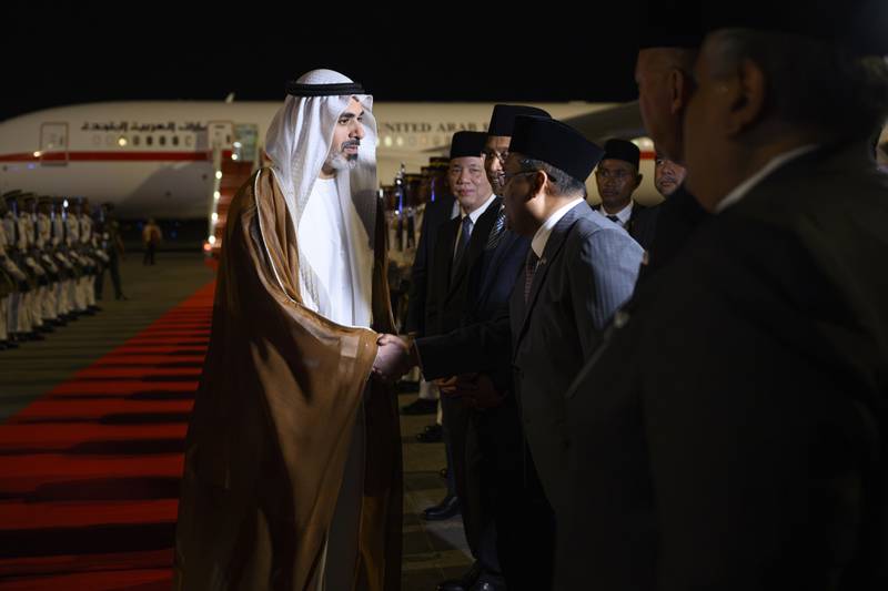 Sheikh Khaled is being accompanied by a delegation of officials
