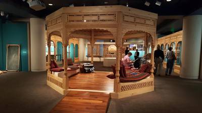 An intricately carved cedar wood pavilion at the Smithsonian in the US. Courtesy Naseer Yasna