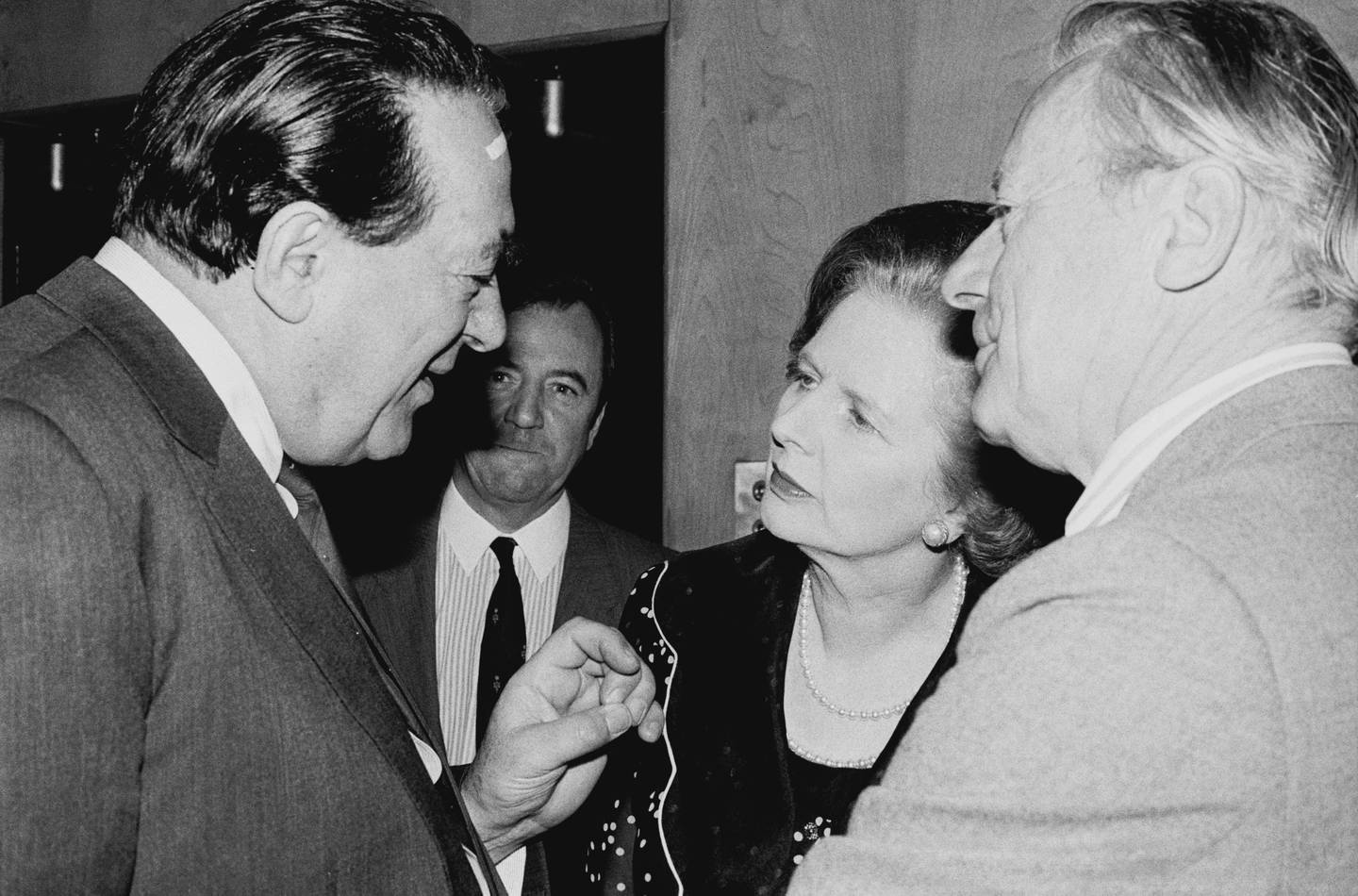Robert Maxwell hobnobbing with former UK prime minister Margaret Thatcher.  Getty