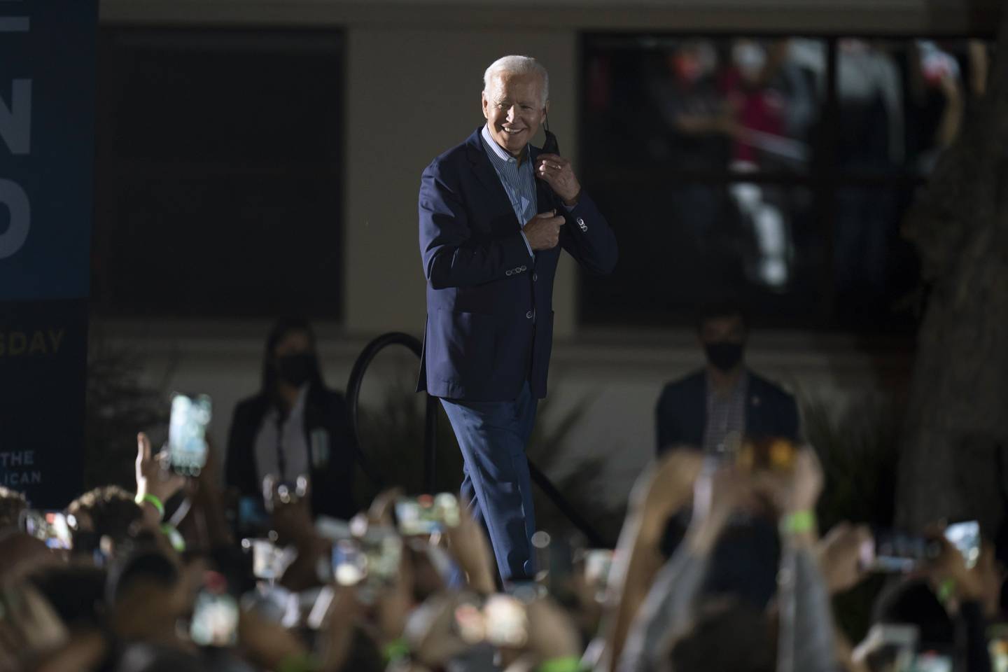 President Joe Biden speaks at a rally for California Governor Gavin Newsom before the California gubernatorial recall election on September 13 in Long Beach. AP