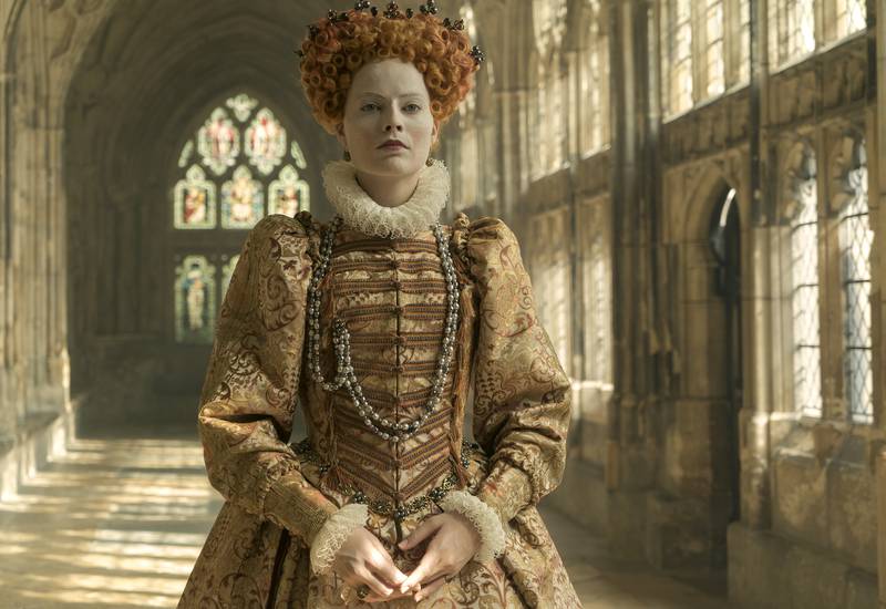 With shaved brows, a red wig and a prosthetic nose, Margot Robbie is unrecognisable as Queen Elizabeth I in 'Mary Queen of Scots'. Photo: Focus Features