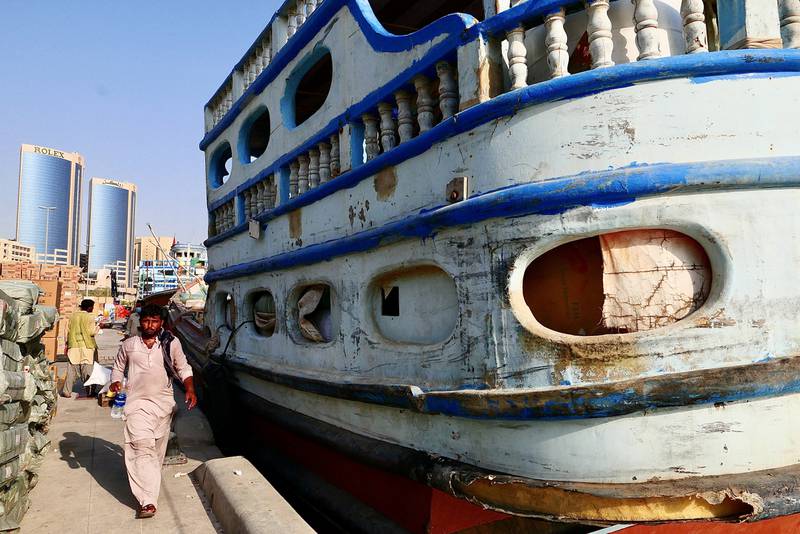 The dhows are now powered by diesel engines rather than sails.