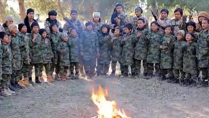 South-East Asian children in an ISIL propaganda video entitiled 'The Generation Of Epic Fighters'. Terrorism analysts warn that as ISIL loses ground in the Middle East, the next frontier in the war against the extremists may already be shifting to South-East Asia. YouTube Screen Grab
