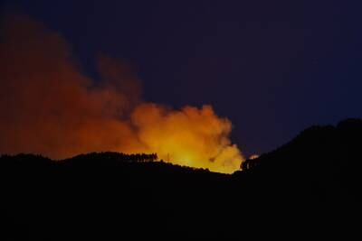 A forest fire burns in Valsequillo, Spain. EPA