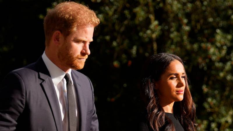 Prince Harry and his wife, Meghan, speak of the couple’s decision to step away from royal duties and make a new start in America. AP