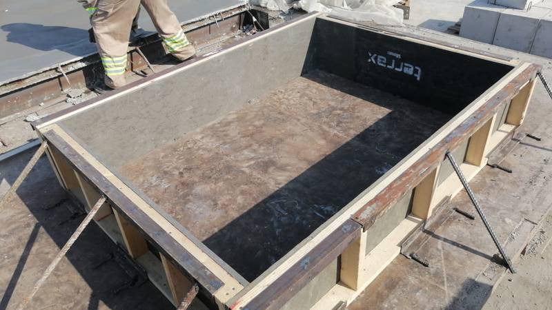 A trial for Terrax's concrete shuttering product. Photo: Terrax