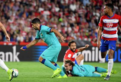 Barcelona's Uruguayan forward Luis Suarez in action. EPA
