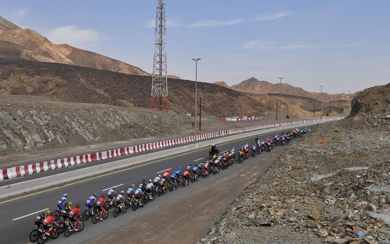 The peloton during Stage 2 of the UAE Tour. AFP