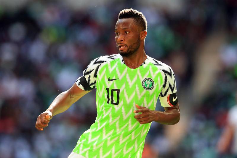 LONDON, ENGLAND - JUNE 02: John Obi Mikel of Nigeria during an International Friendly between England and Nigeria at Wembley Stadium on June 2, 2018 in London, England. (Photo by Marc Atkins/Offside/Getty Images)