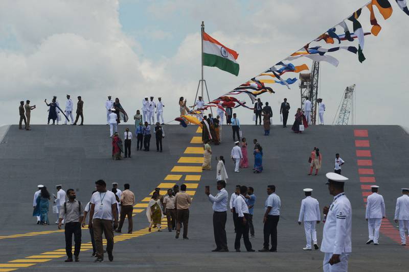 India officially launched its first locally made aircraft carrier on September 2. AFP