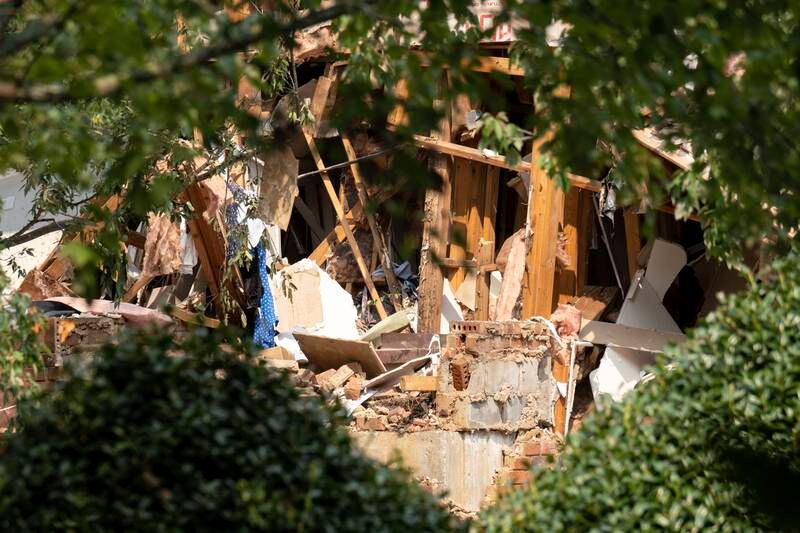 Damage to an apartment building outside Atlanta, Georgia, in the US, after an explosion on Sunday. AP