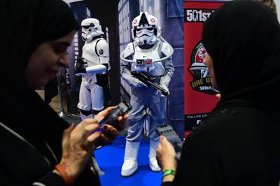 Stormtrooper cosplayers attend the Middle East Film & Comic Con. AFP