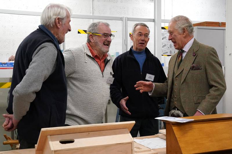 King Charles toured new facilities at the local community space, as well as meeting with support groups. AFP
