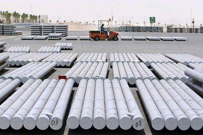 Aluminium rods await transport at an Emal factory. Jaime Puebla / The National