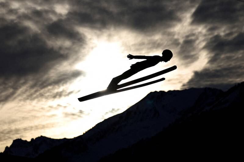 Turkey's Fatih Arda Ipcioglu in action during the men's ski training jump for the Four Hills Tournament in Oberstdorf, Germany. Reuters