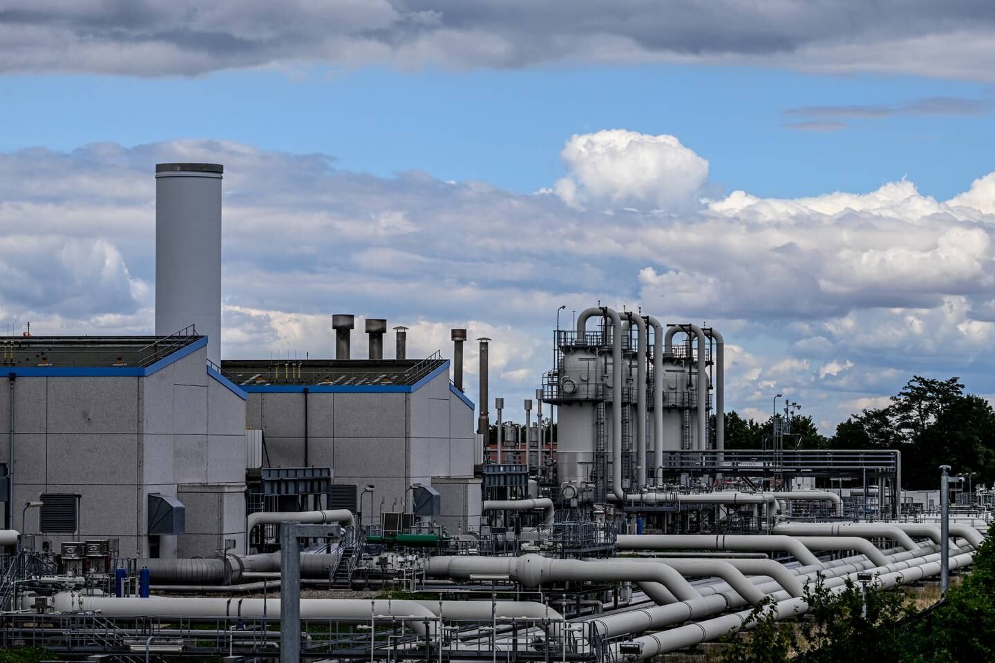 A view shows gas compressor station in Mallnow, Germany, July 11, 2022.  The compressor station has stopped receiving Russian gas through the Yamal-Europe pipeline, which transits Belarus and Poland, since Russian operator Gazprom in May had discontinued usage of the Poland section. EPA