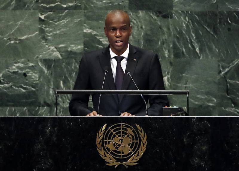 President Jovenel Moise addresses the 73rd session of the UN General Assembly in New York,  2018.