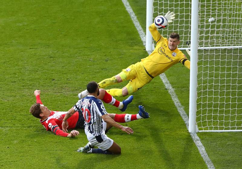 West Bromwich Albion's Matt Phillips scores their second goal. Reuters