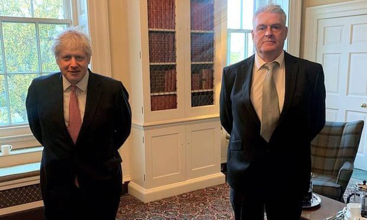 The British leader spent about 35 minutes in a meeting with Conservative MPs on Thursday morning. One of the MPs present, Lee Anderson, right, since tested positive for the virus. Lee Anderson official Facebook