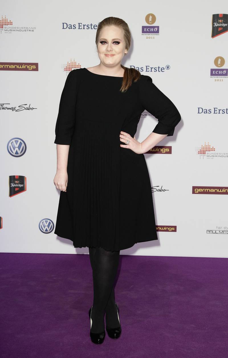 BERLIN, GERMANY - MARCH 24:  Adele arrives for the Echo award 2011 at Palais am Funkturm on March 24, 2011 in Berlin, Germany.  (Photo by Andreas Rentz/Getty Images)
