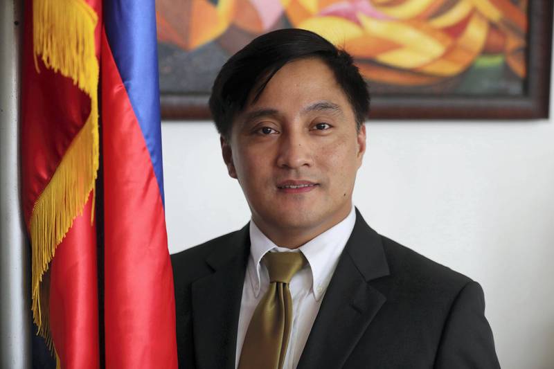 Dubai, United Arab Emirates - August 8, 2018: Paul Raymond Cortes the Philippine consulate general at an event to introduce business community leaders from the ASEAN Member Nations. Wednesday, August 8th, 2018 at Al Warqa, Dubai. Chris Whiteoak / The National