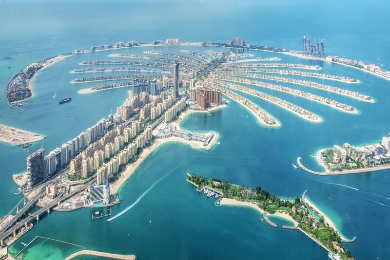 Palm Jumeirah is the world's largest man-made island, spanning 5.72 square kilometres, equal to 600 football pitches. Getty Images
