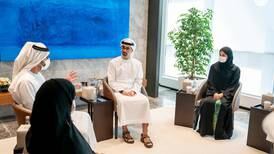 Sheikh Khalid meets Emiratis who made switch from public to private sector jobs