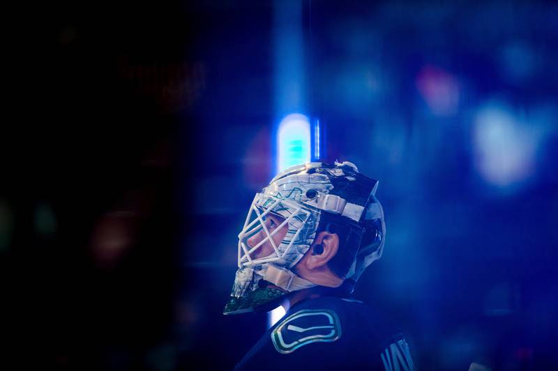 Vancouver Canucks' goaltender Jacob Markstrom prepares to face the Detroit Red Wings. Darryl Dyck / The Canadian Press via AP