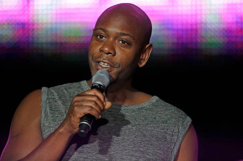 FILE - This Sunday, July 6, 2014 file photo, Dave Chappelle performs at the Essence Festival in New Orleans.  As Dave Chappelle reflects on spending 30 years in comedy, he says heâ€™s grateful and humble to still be living his dreams onstage. The 43-year-old kicked off a residency this week, Saturday, Aug. 5, 2017,  at Radio City Music Hall in New York.   (AP Photo/Gerald Herbert, File)