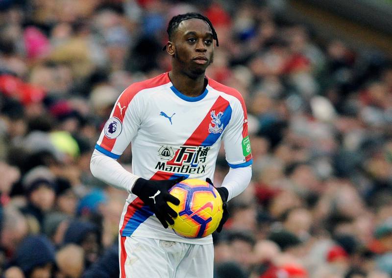 FILE - In this file photo dated Saturday, Jan. 19, 2019, Crystal Palace's Aaron Wan-Bissaka during the English Premier League soccer match against Liverpool at Anfield in Liverpool, England.  Aaron Wan-Bissaka has signed a five-year contract with Manchester United, the Premier League club have announced Saturday June 29, 2019.  (AP Photo/Rui Vieira, FILE)