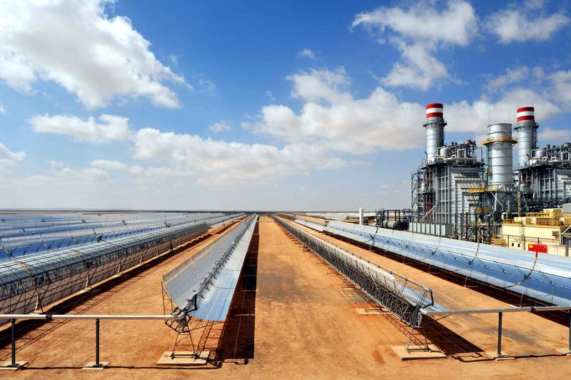 The solar power station of Ain Beni Mathar in Morocco. Countries in the Middle East and North Africa region are boosting renewable capacity amid the transition to clean energy. Abdelhak Sanna / AFP