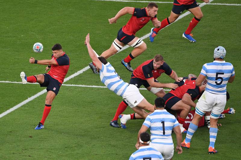 England scrum-half Ben Youngs during the Pool C match against Argentina in Tokyo. AFP